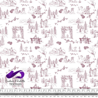 Toile de Jouy - Hiver - Hawthorne rose