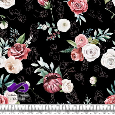 Pour le Rose - Couronnes de roses sur fond noir