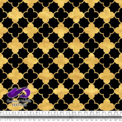 Geo art déco - Trèfles dorés - Noir