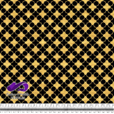 Geo art déco - Trèfles dorés - Noir