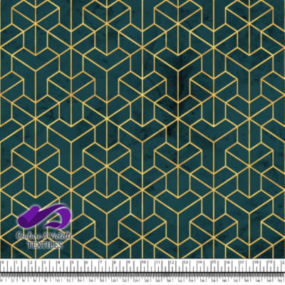 Geo art déco - Coin doré - Deep teal
