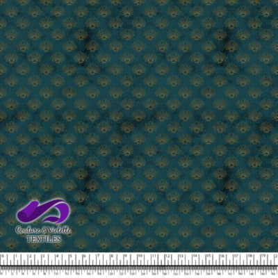 Geo art déco - Coquilles dorées - Sarcelle profond