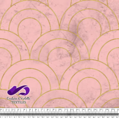 Géo art déco - Écailles dorées - First blush pink