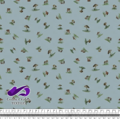 Petits champignons - Earthy Sprout - bleu nuageux