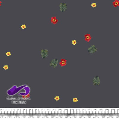 Tropical - hibiscus minimaliste - Anthracite