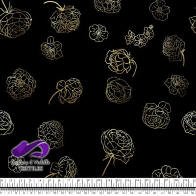 Fleurs automne - Gold - Noir