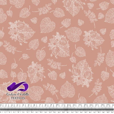 Monstera - Trait blanc - Dusty pink