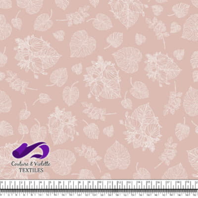 Monstera - Trait blanc - Plastered pink