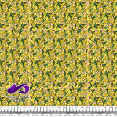 Microfleurs - Roses jaunes sur fond jaune