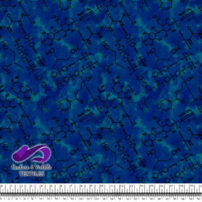 Techno - Molécules - Noir sur fond bleu