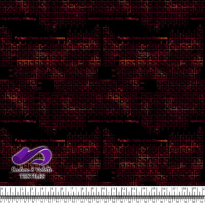 Techno - Tableau périodique - Rouge sur fond noir