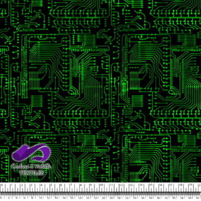 Techno - Circuit - Vert sur fond noir