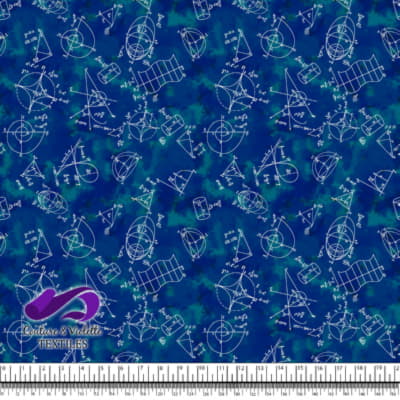 Techno - Mathematics - White on blue background